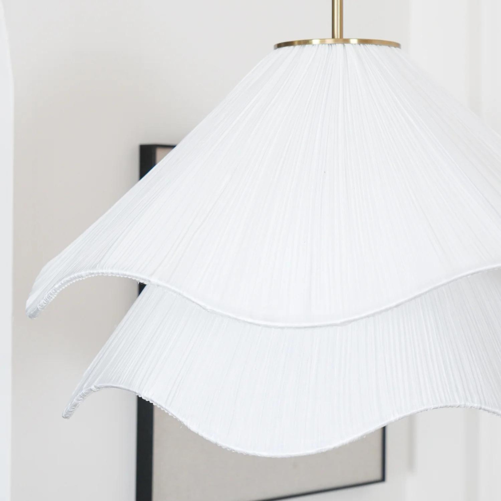 Sculpturale golvende hanglamp – Organische geplooide sfeerverlichting