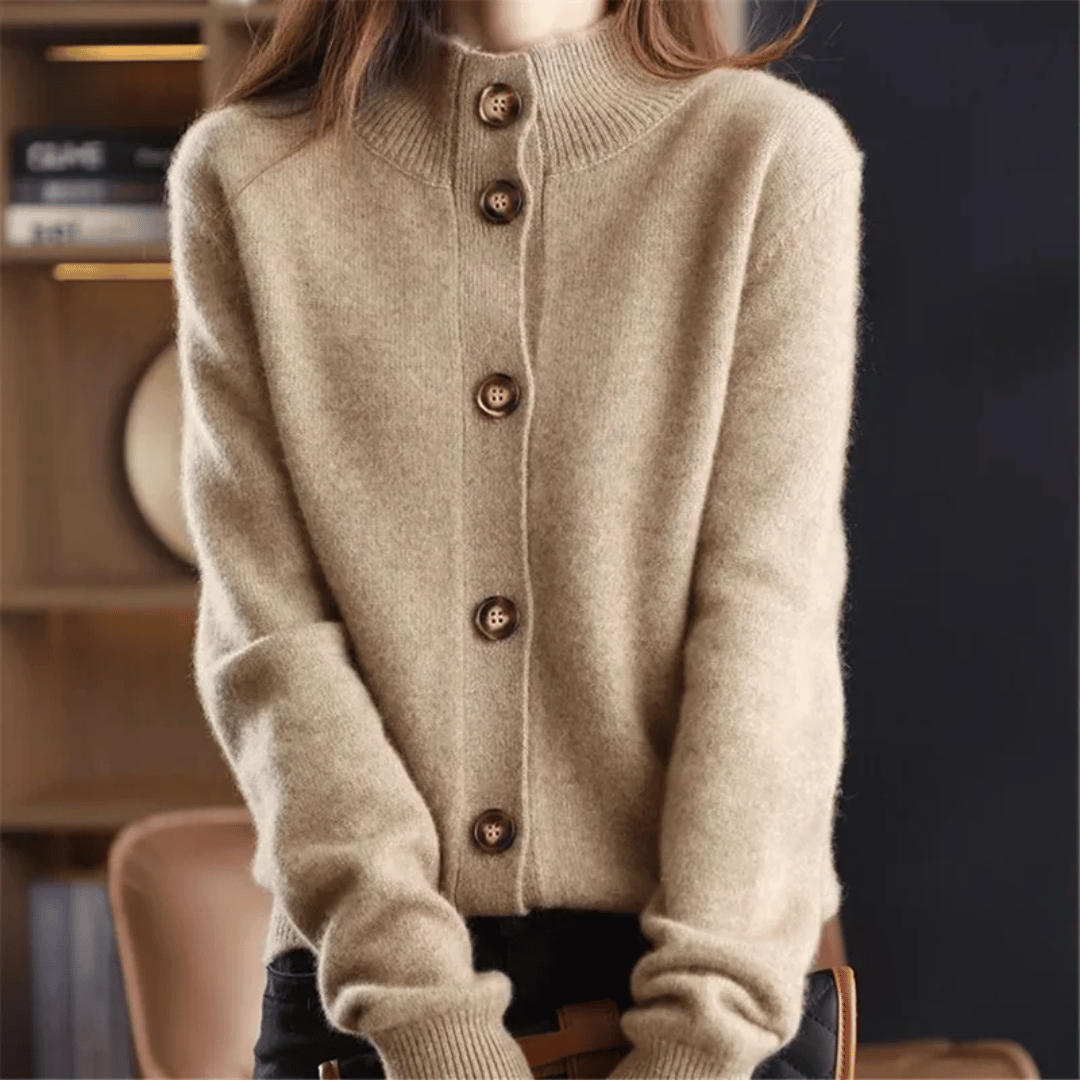 Gebreid vest met statement-knopen – een comfortabel laagjesstuk voor dames