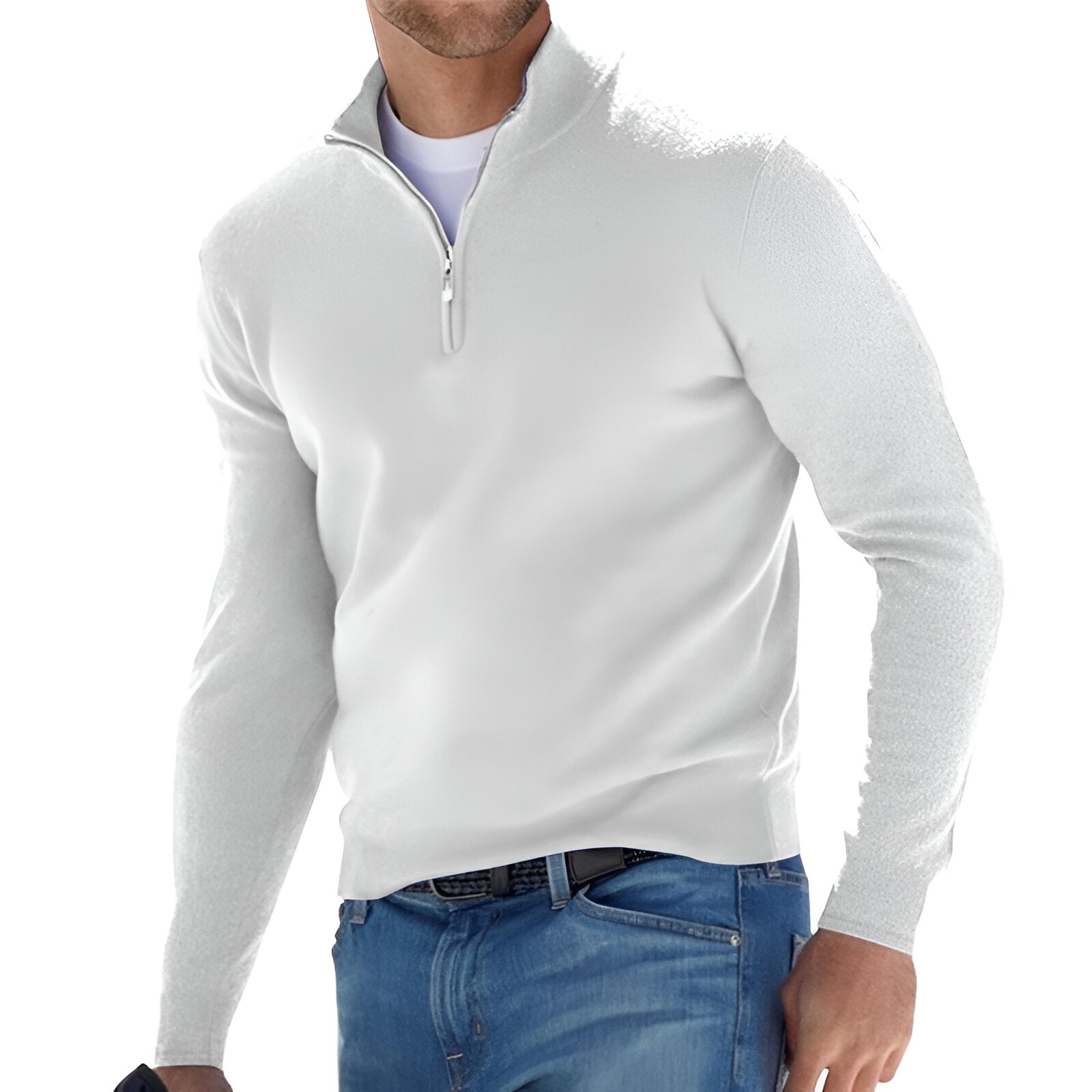 Trui. Heren. Halve Rits. Warm. Stijlvol. Victoria Mae. beige