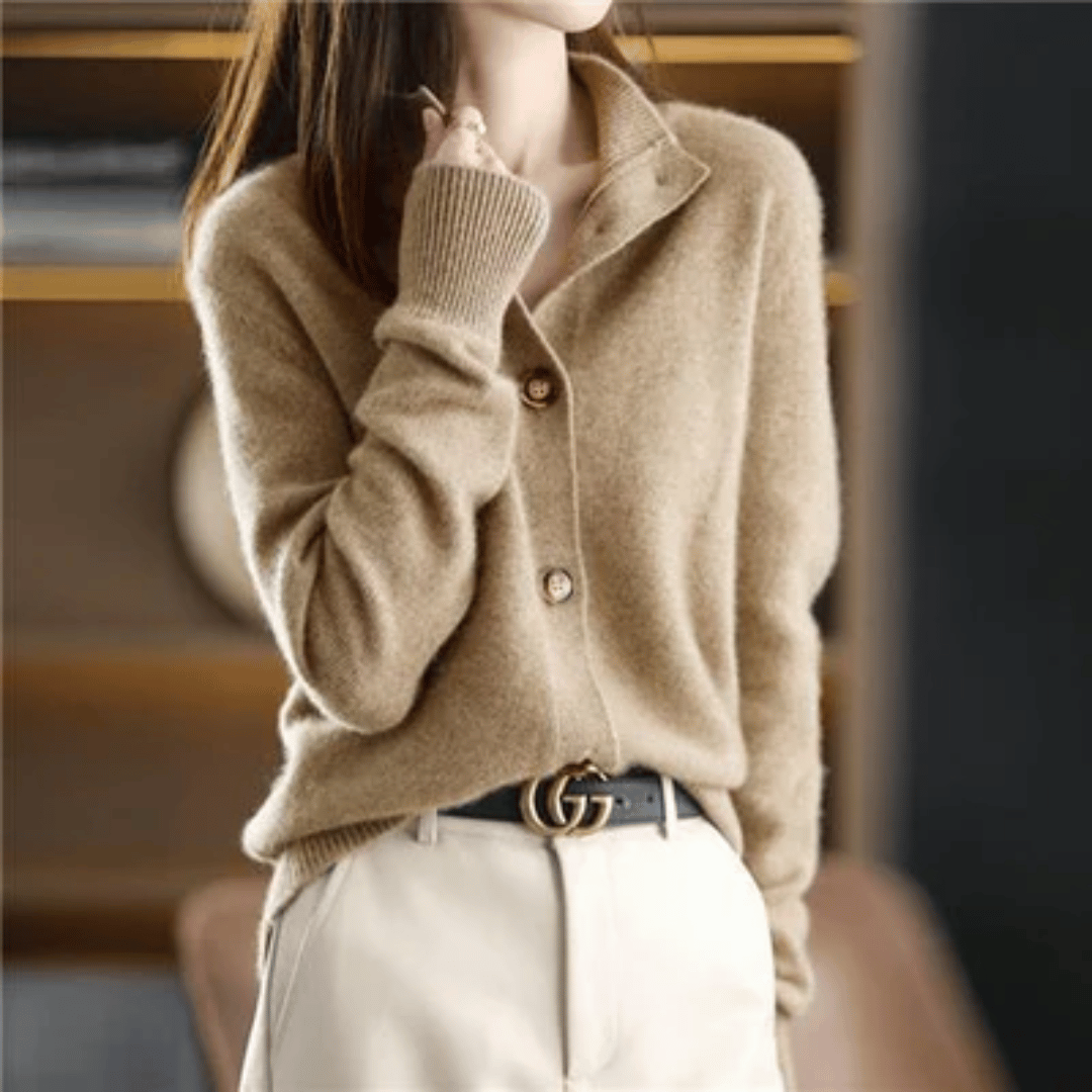 Gebreid vest met statement-knopen – een comfortabel laagjesstuk voor dames