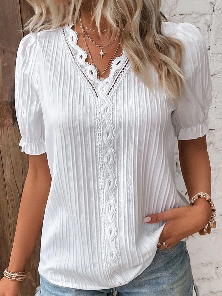 Yvonne Shirt - Elegant Dames Overhemd met Kant