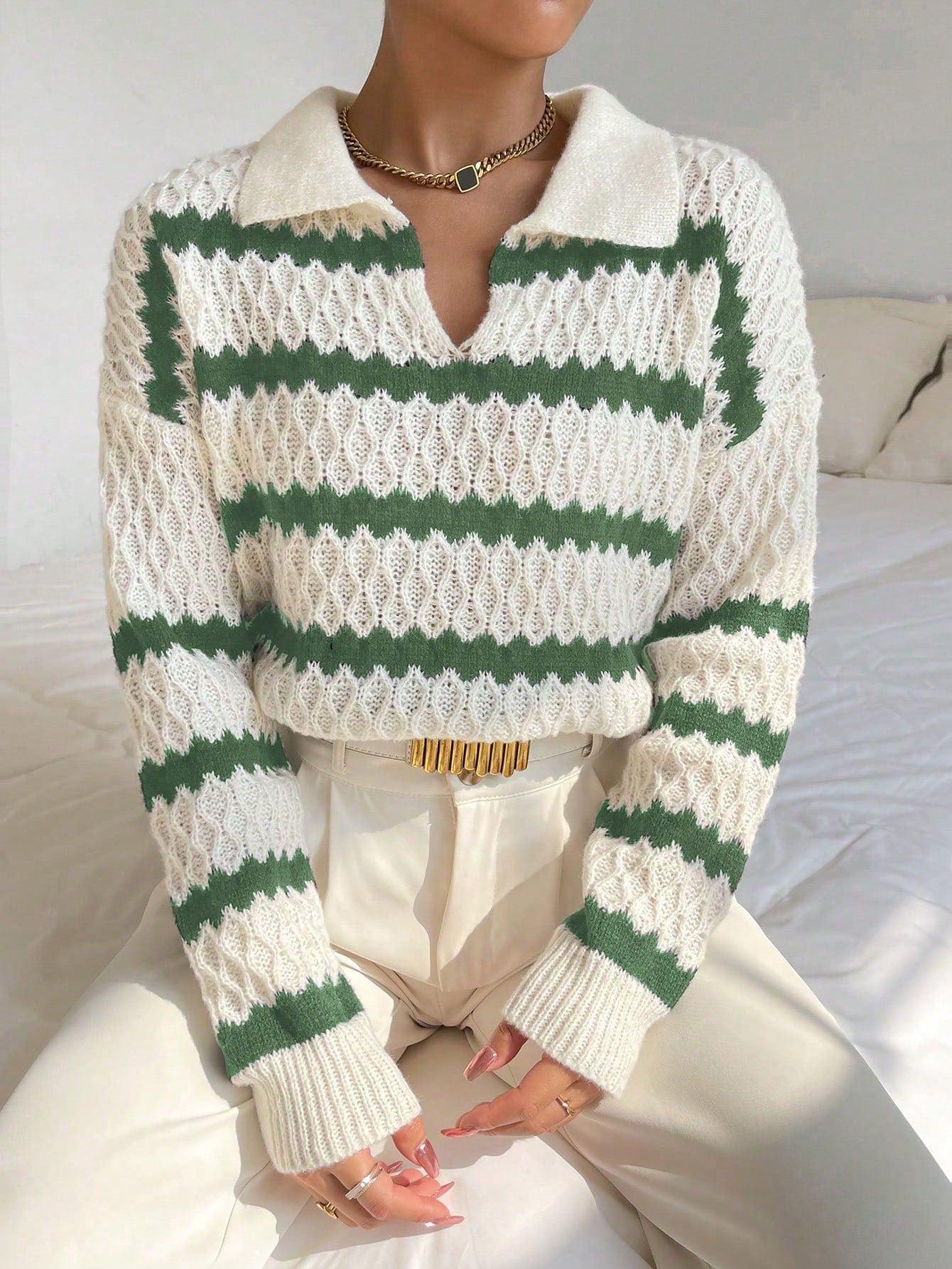 Liv - Oversized Gestreepte Trui voor Stijl en Comfort