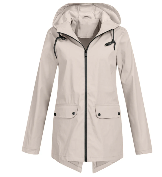 Chiara - Elegante Lange Regenjas met Capuchon