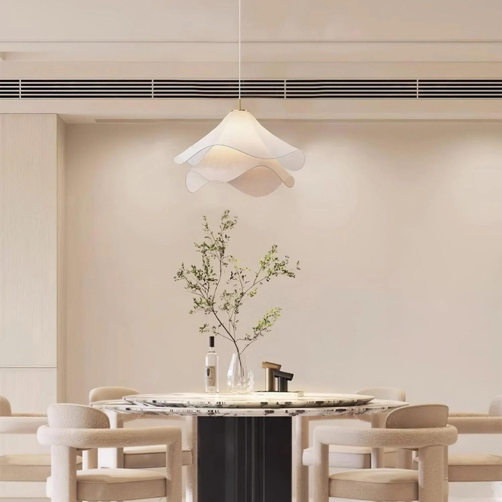 Sculpturale golvende hanglamp – Organische geplooide sfeerverlichting