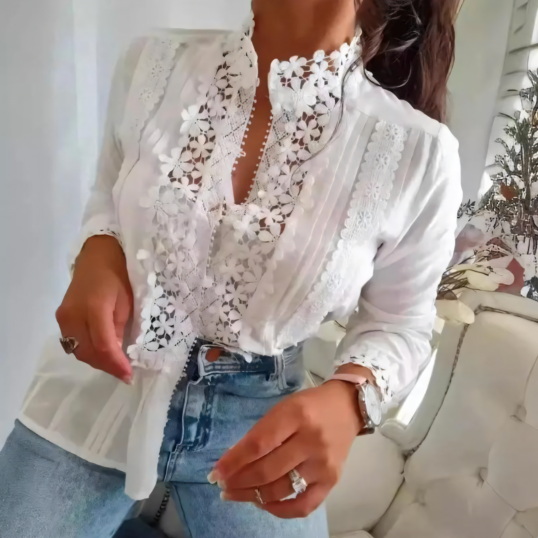 Honora - Kanten Bloemen Blouse