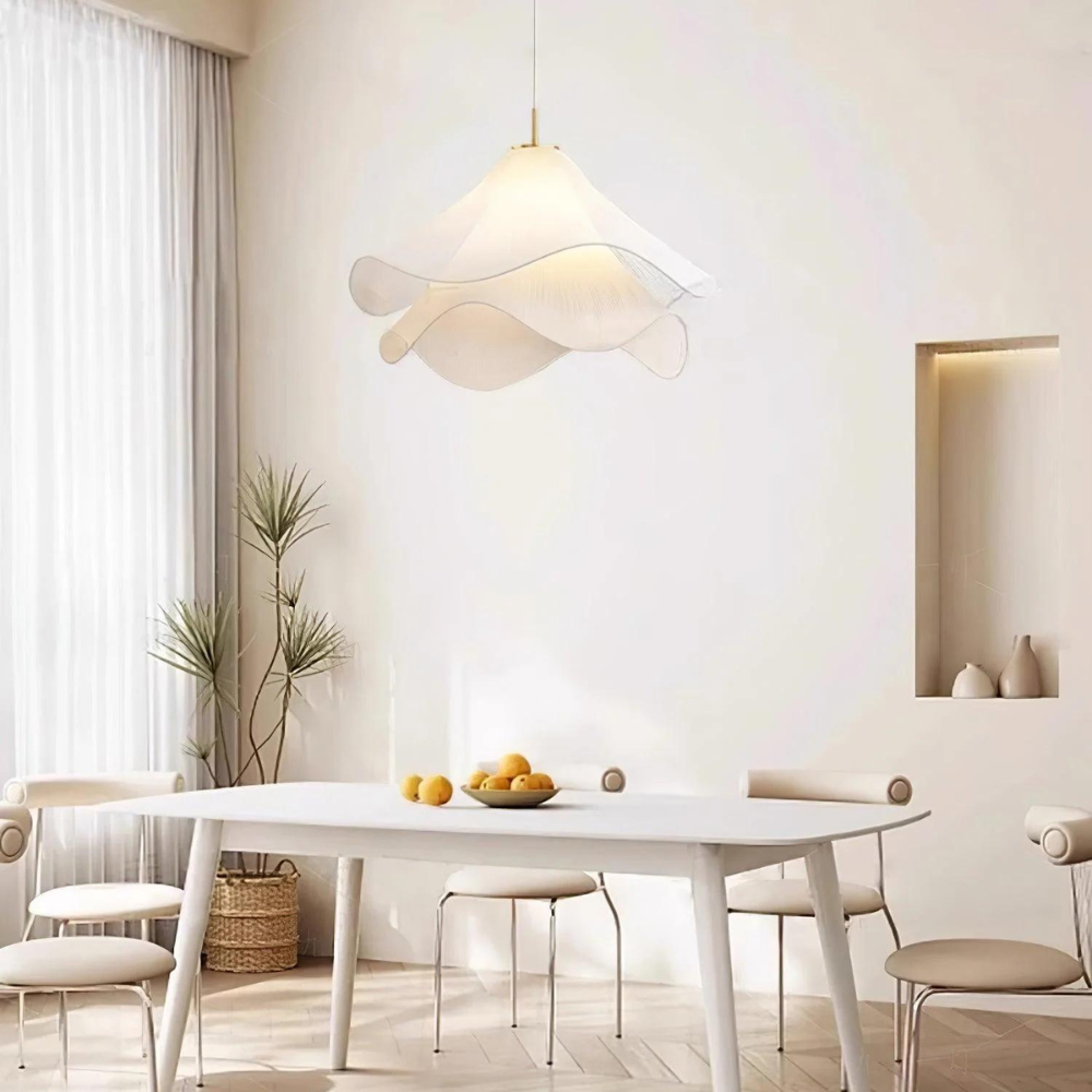 Sculpturale golvende hanglamp – Organische geplooide sfeerverlichting