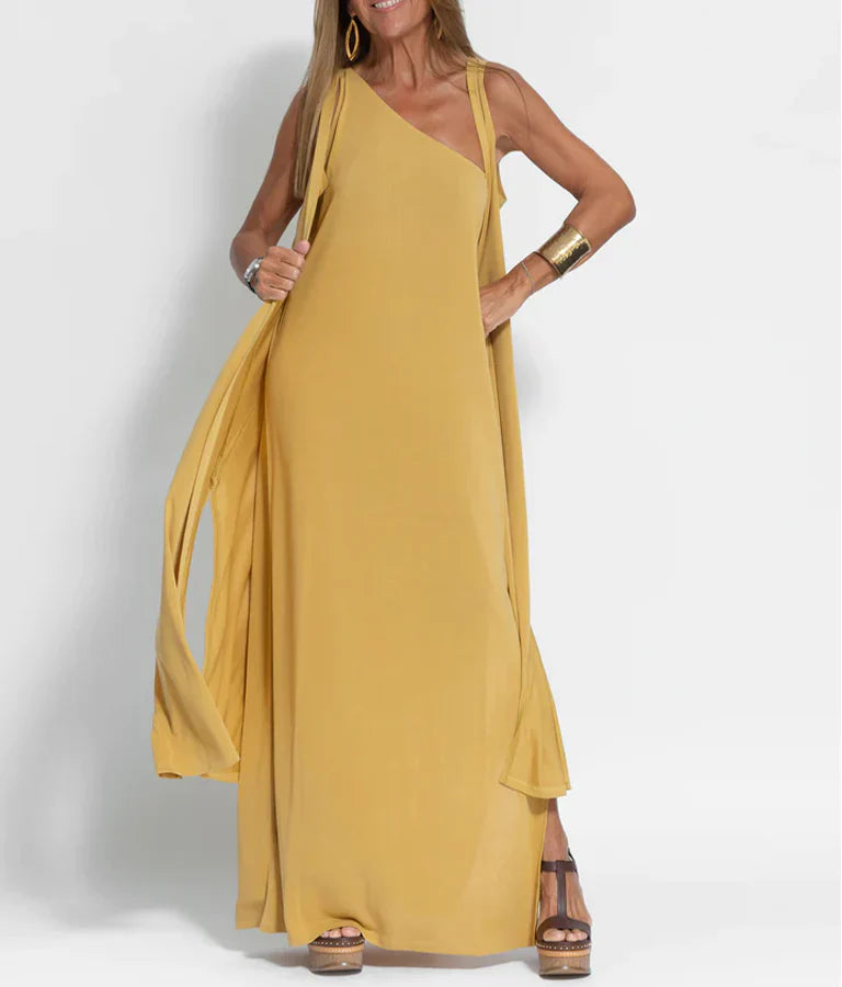 Loise - Stijlvolle Maxi Jurk met One Shoulder voor Dames