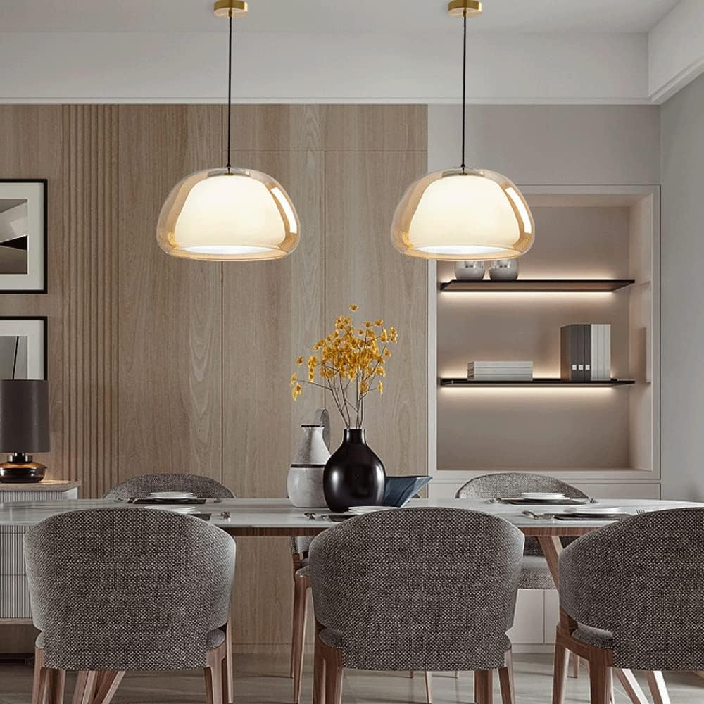 Glazen koepel hanglamp - moderne minimalistische eetkamerlamp