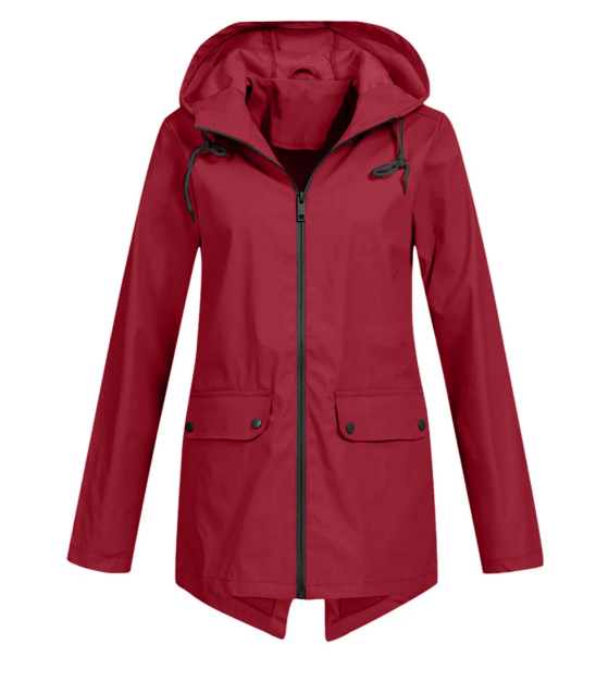 Chiara - Elegante Lange Regenjas met Capuchon