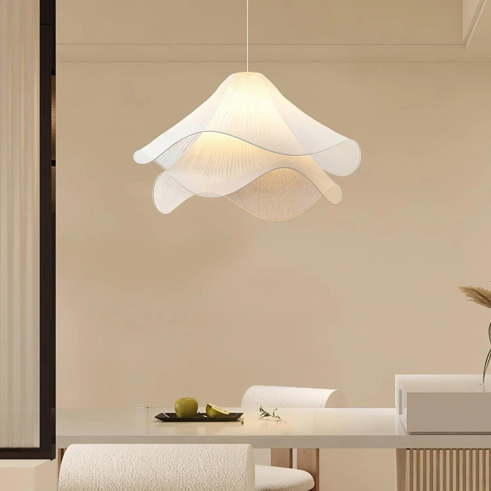 Sculpturale golvende hanglamp – Organische geplooide sfeerverlichting