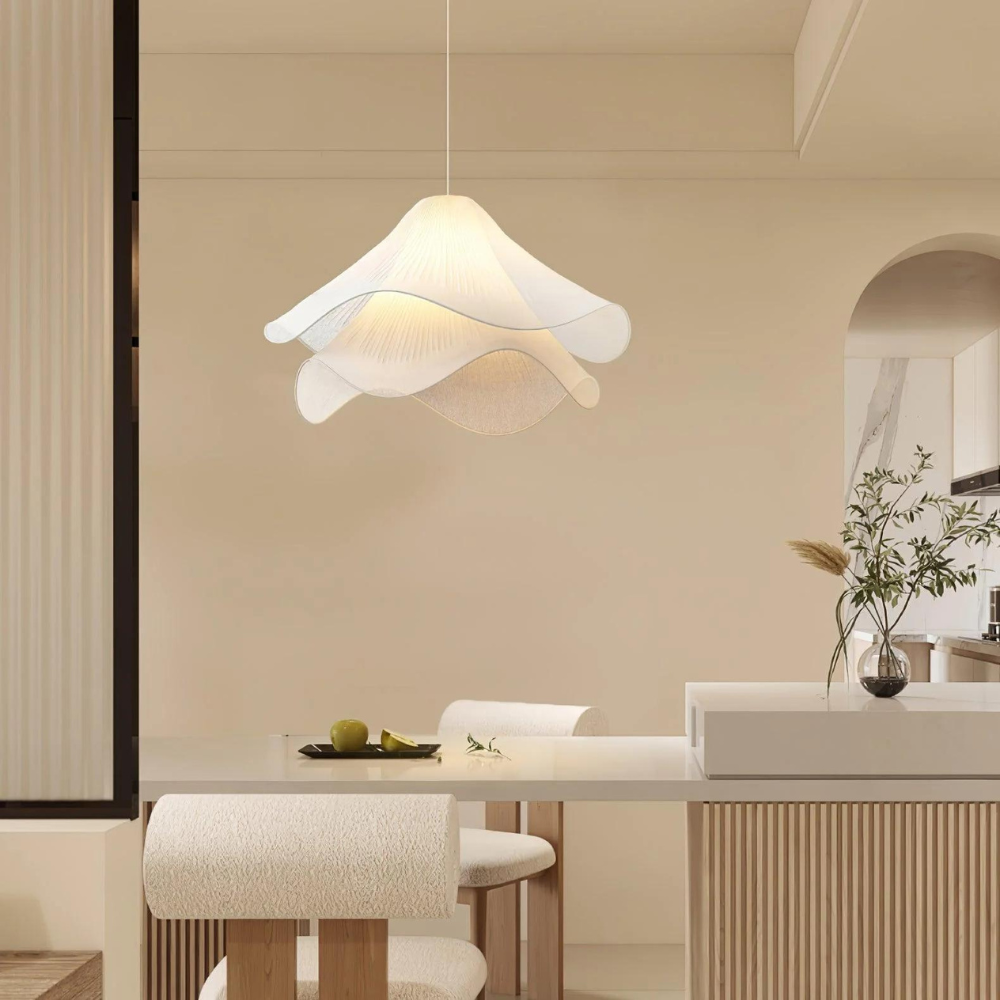 Sculpturale golvende hanglamp – Organische geplooide sfeerverlichting