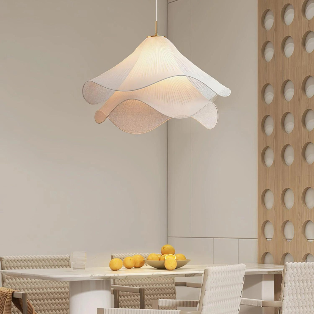 Sculpturale golvende hanglamp – Organische geplooide sfeerverlichting