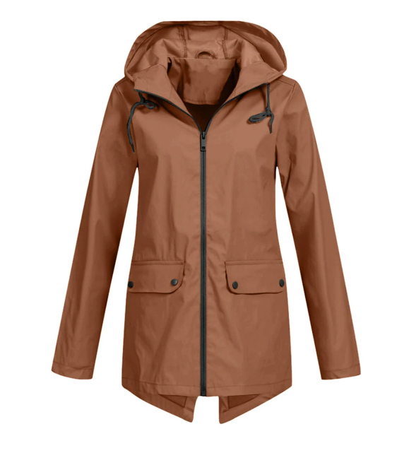 Chiara - Elegante Lange Regenjas met Capuchon
