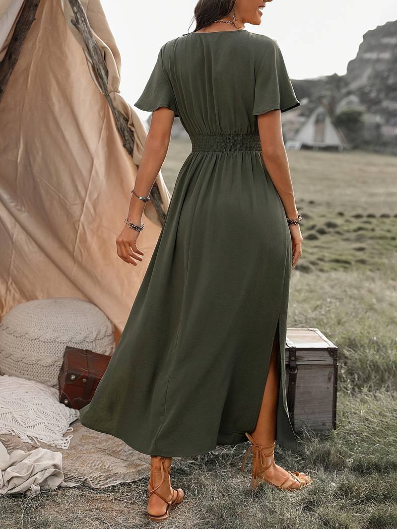 Sanne - Luchtige en Comfortabele Boho Jurk met Korte Mouwen