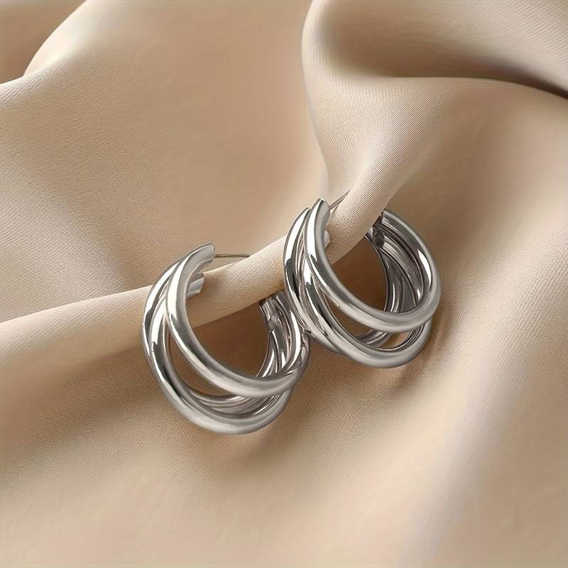 Veder - Elegante 3 Oorringen in Goud of Zilver