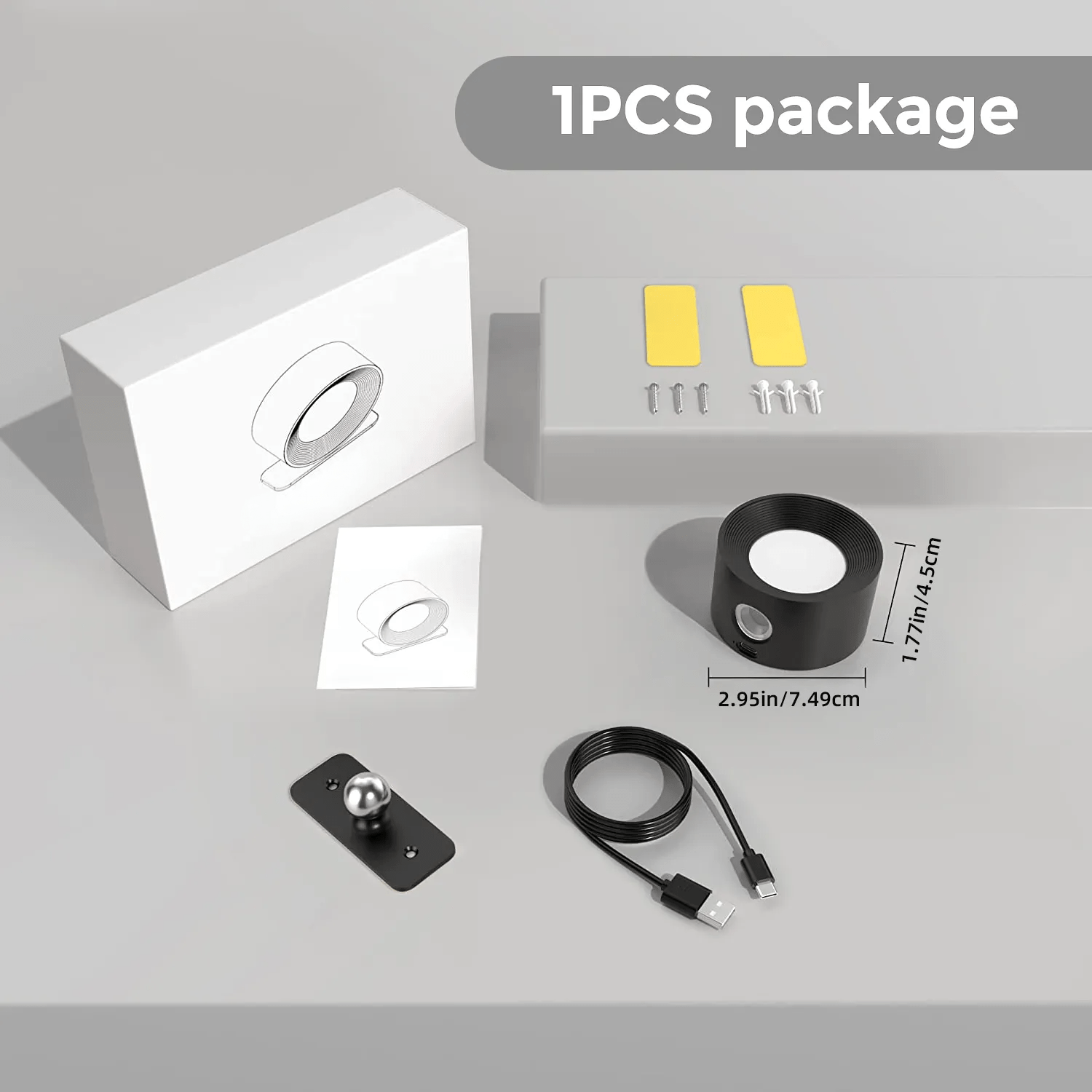 LumièreStick – Draadloze en Energiezuinige Wandlamp met 360° Rotatie