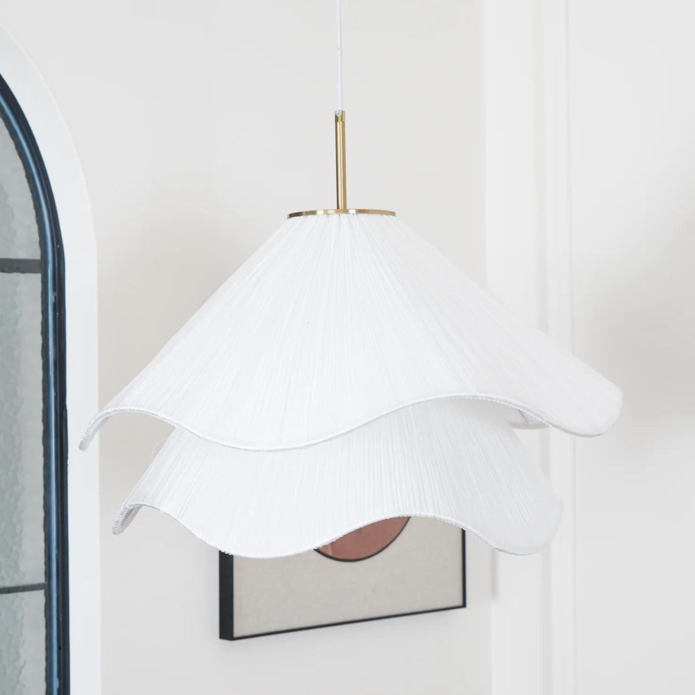 Sculpturale golvende hanglamp – Organische geplooide sfeerverlichting