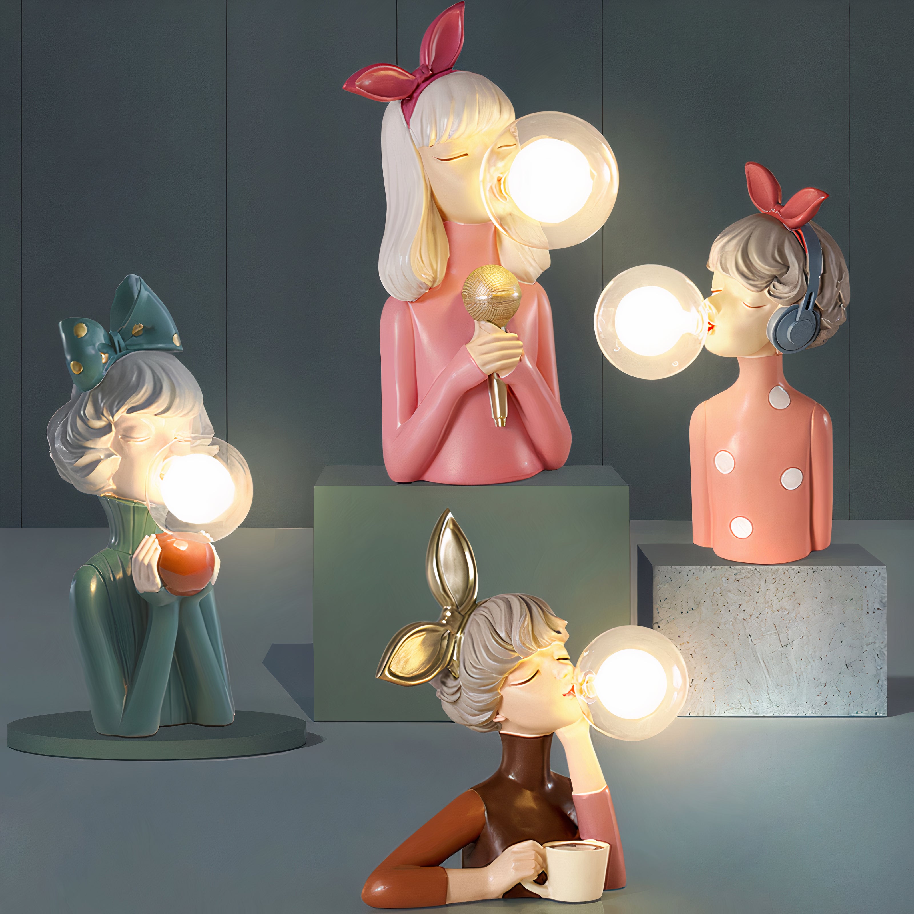 Artisan Sculpturale Bellenblaas Tafellamp – Elegante Decoratie
