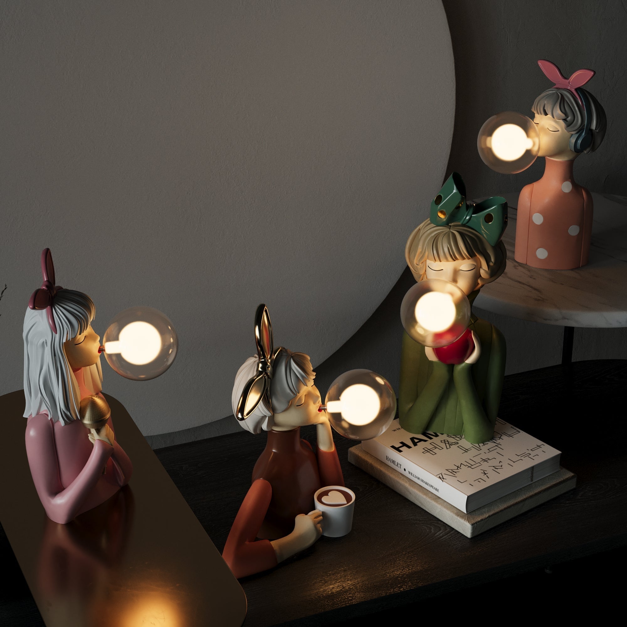 Artisan Sculpturale Bellenblaas Tafellamp – Elegante Decoratie