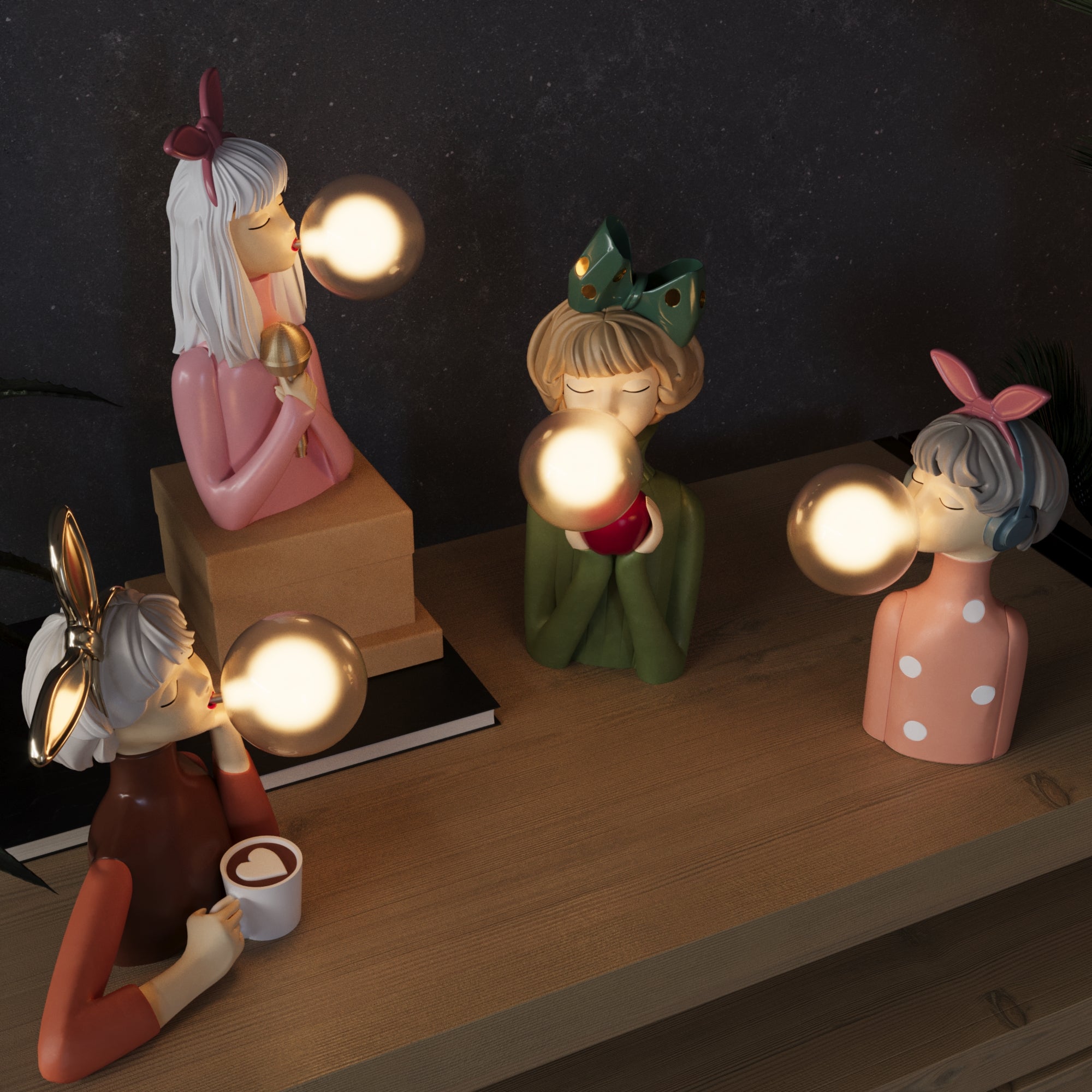 Artisan Sculpturale Bellenblaas Tafellamp – Elegante Decoratie