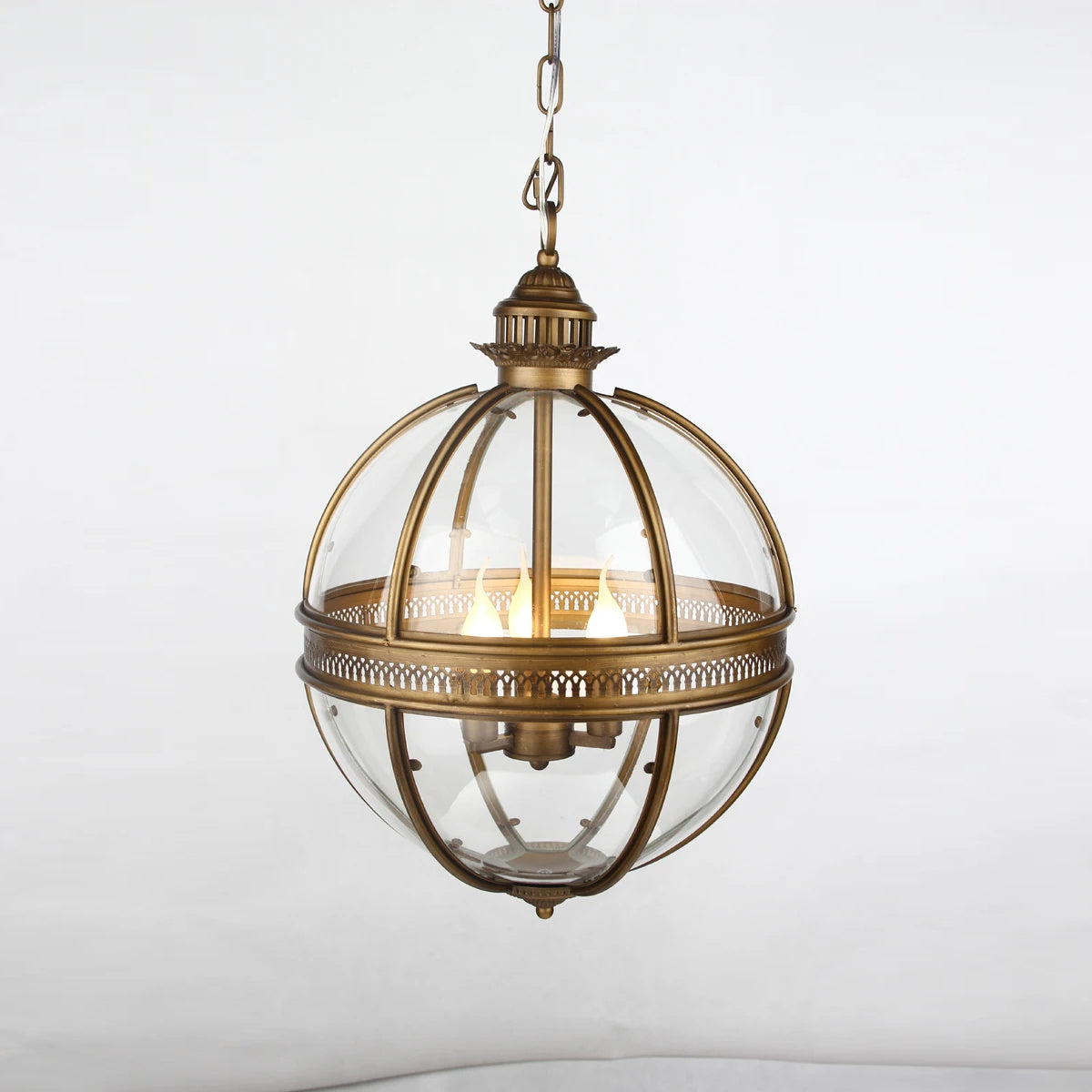 Braeden | Glazen plafondlamp met metalen lichaam 0