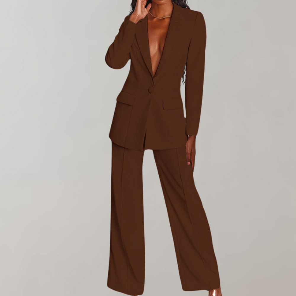 Set van een op maat gemaakte blazer en broek – strak damespak