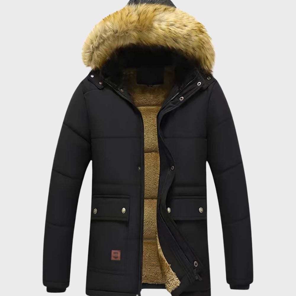 Liam - Heren Parka met Nepbontkraag – Comfort en Stijl voor Elk Seizoen