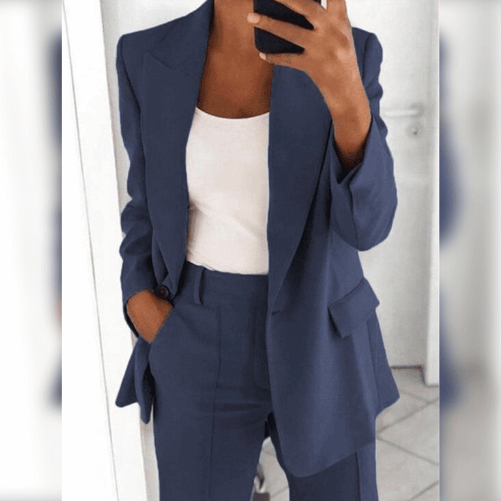 Elegante lange getailleerde blazer voor dames – zachte stoffen bovenkleding
