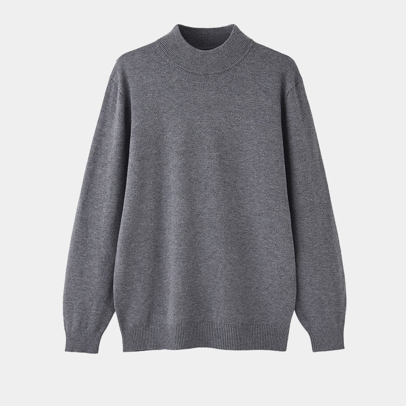Katoenmix slim fit halve coltrui voor heren – klassieke gebreide kleding