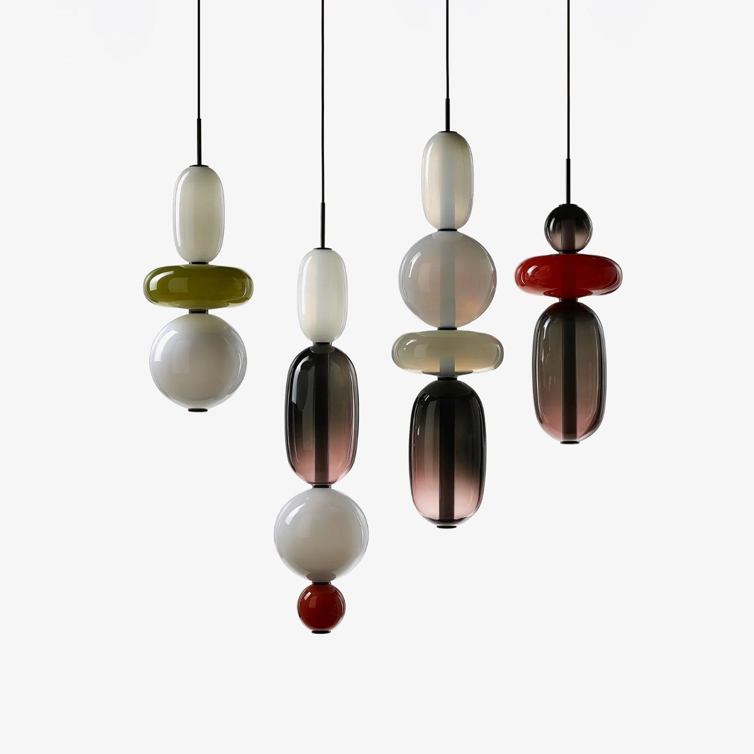 Gekonfijte | Glazen hanglamp met verschillende vormen en maten 1