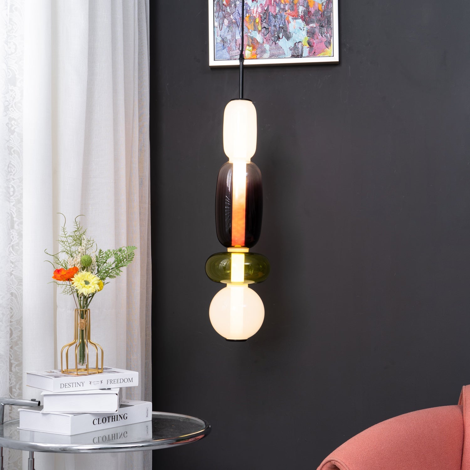 Gekonfijte | Glazen hanglamp met verschillende vormen en maten 3