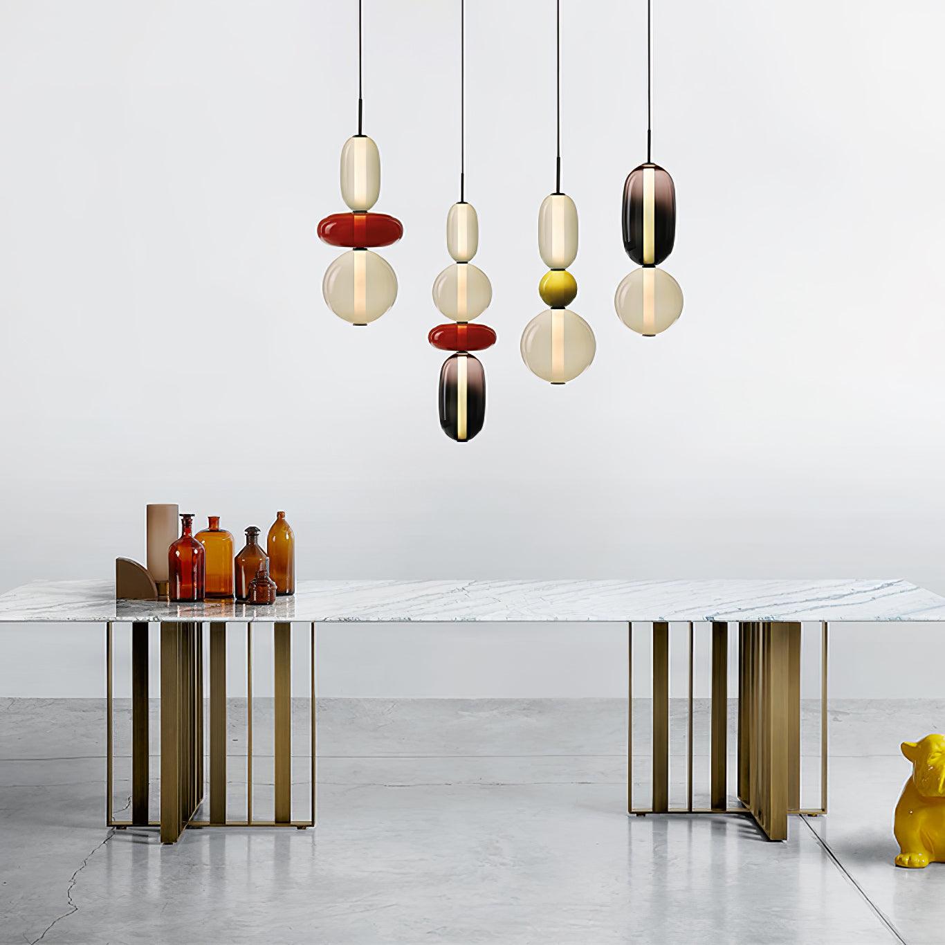 Gekonfijte | Glazen hanglamp met verschillende vormen en maten 4