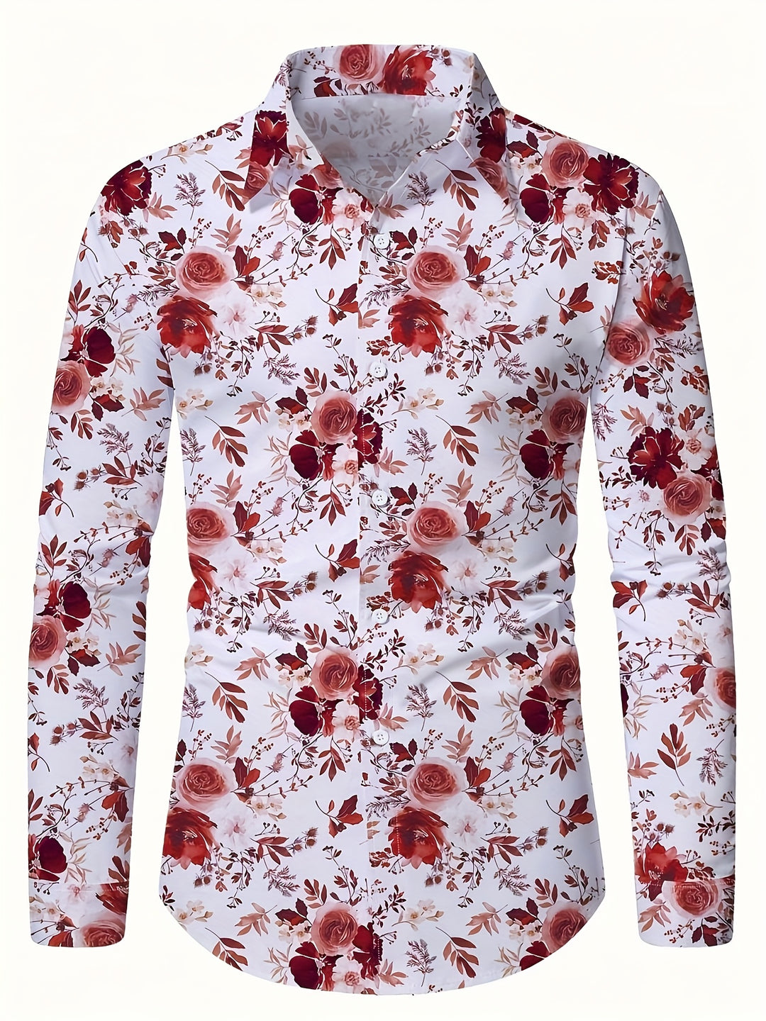 Heren | Bloemenprint lichtgewicht overhemd 4