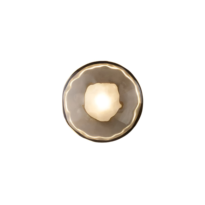 Hugbel | Mondgeblazen glas wandlamp met aluminium frame 23