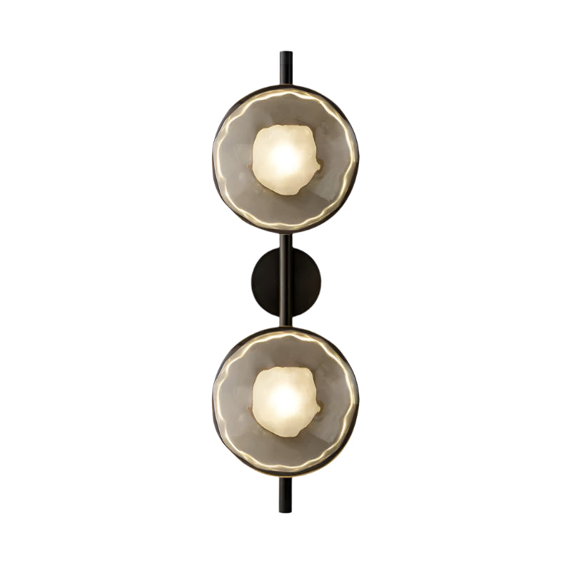 Hugbel | Mondgeblazen glas wandlamp met aluminium frame 24