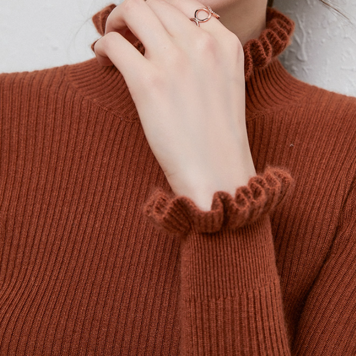 Penelope - Comfortabele Coltrui met Lange Mouwen en Ruffles voor Dames