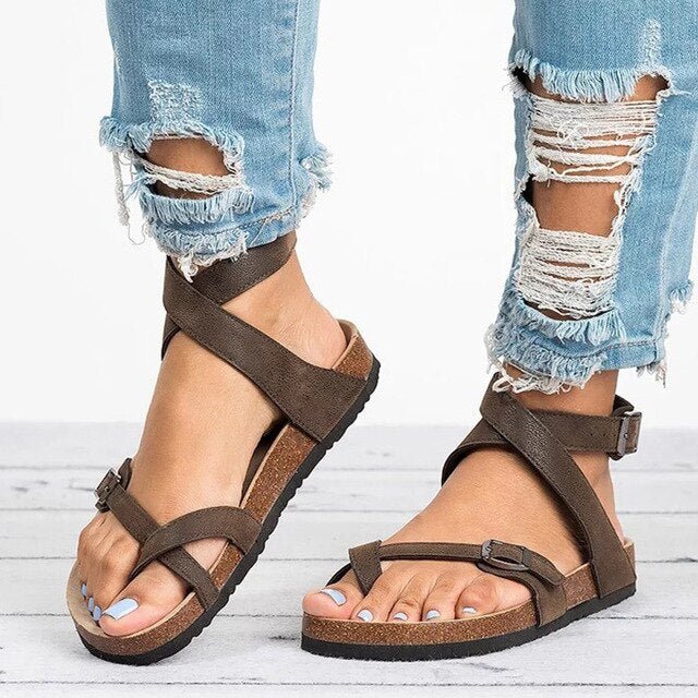 Paula Sandalen - Faux Leren Gesp Sandalen