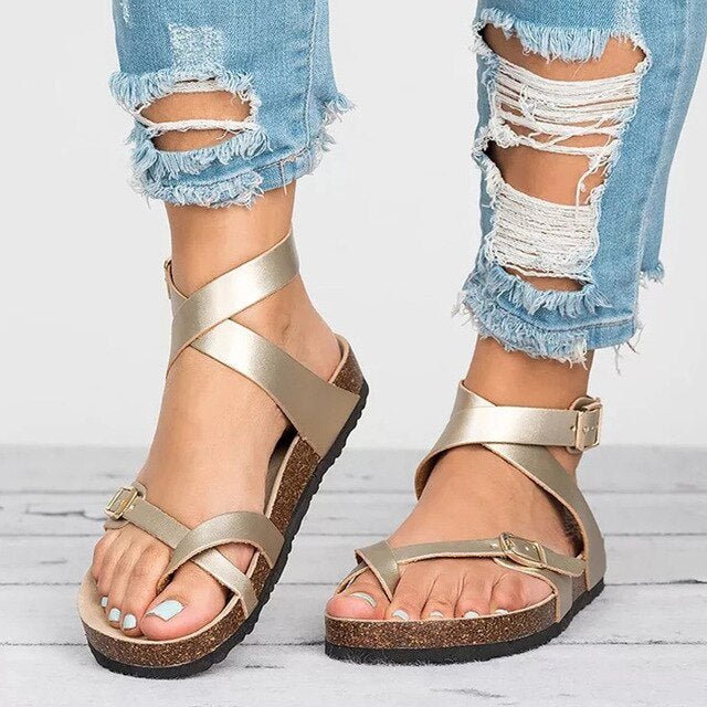 Paula Sandalen - Faux Leren Gesp Sandalen