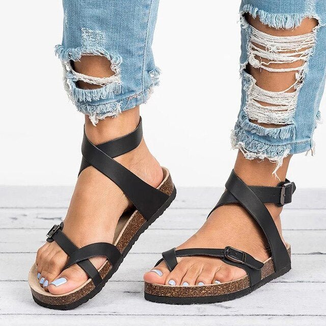 Paula Sandalen - Faux Leren Gesp Sandalen