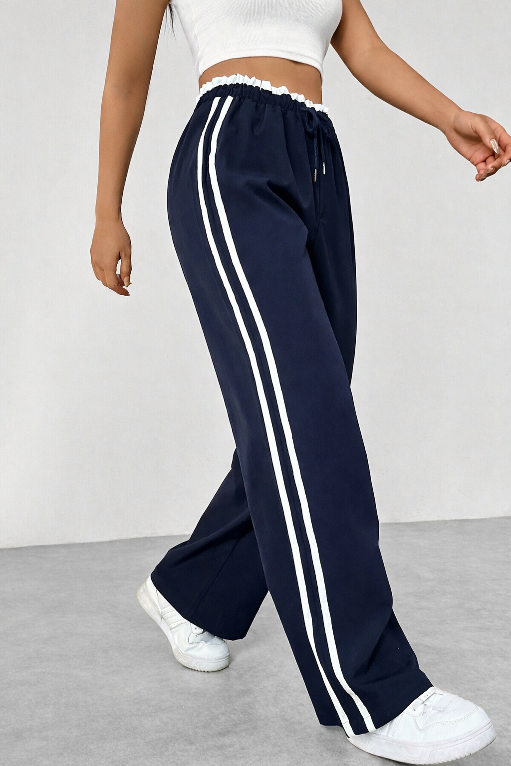 Victoria Mae | Trendy Sportieve Wide-Leg Broek