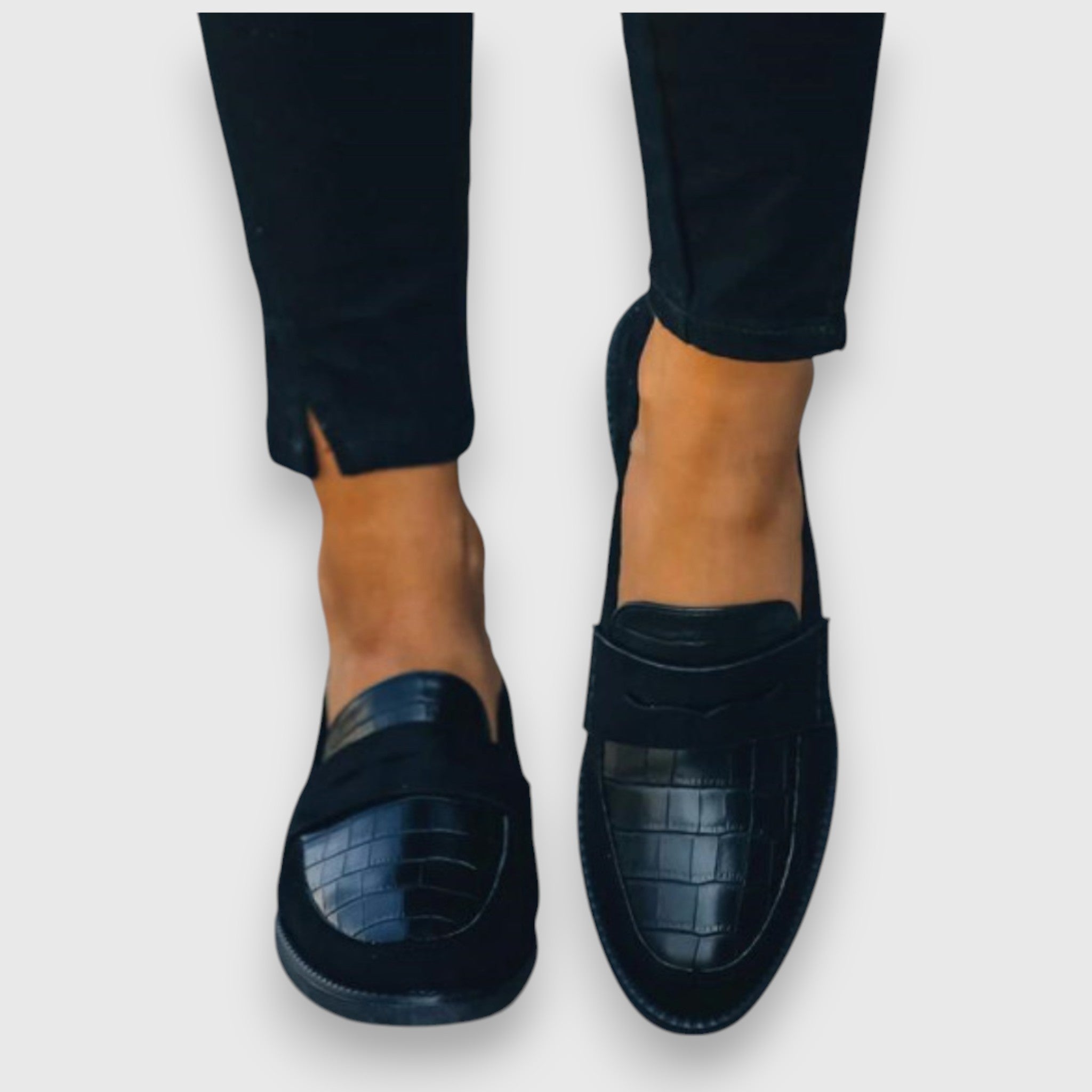 Stijlvolle leren schoenen, chique design instappers voor dames