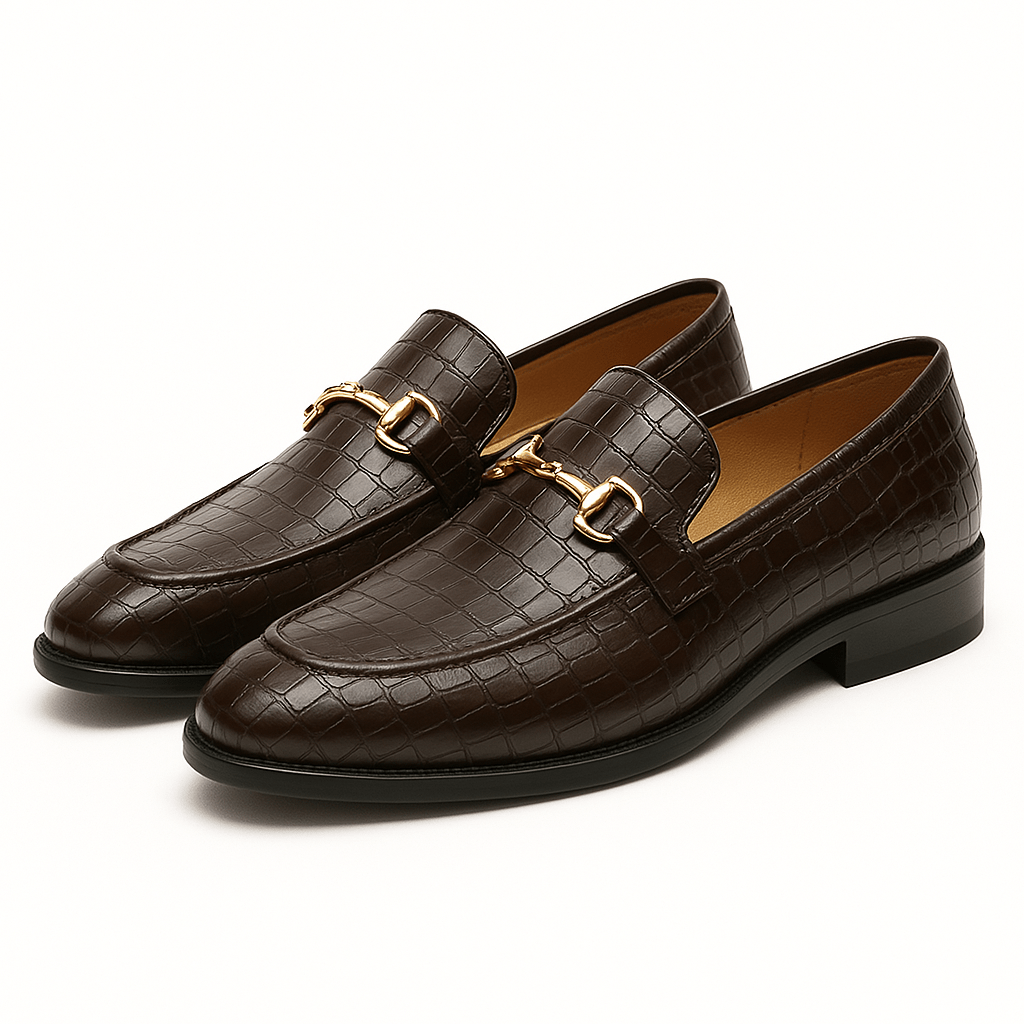 LuxeoutFit | Alligator reliëf loafers met paardenbit 1