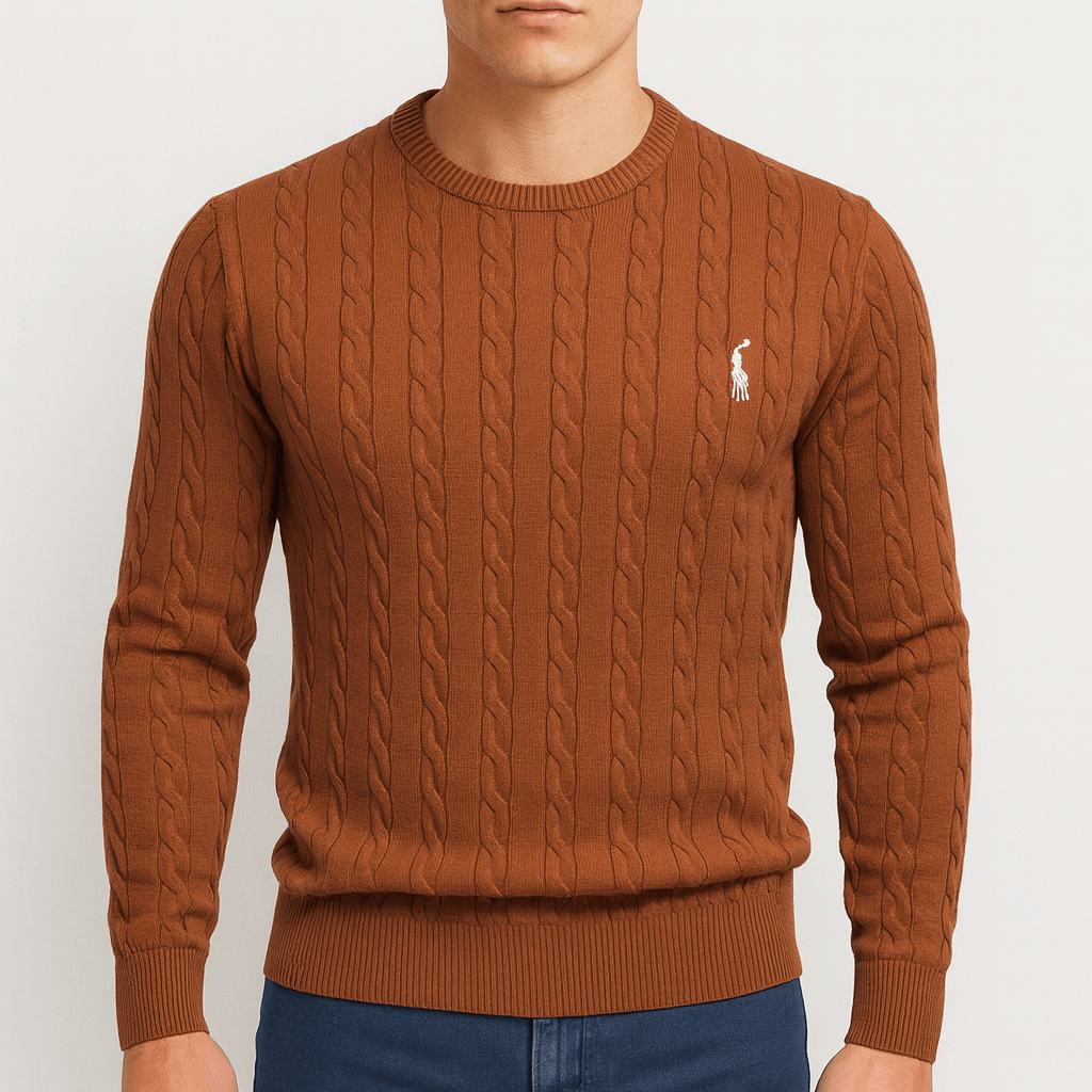 LuxeoutFit | Kabelgebreid sweatshirt met geribbelde trim 1