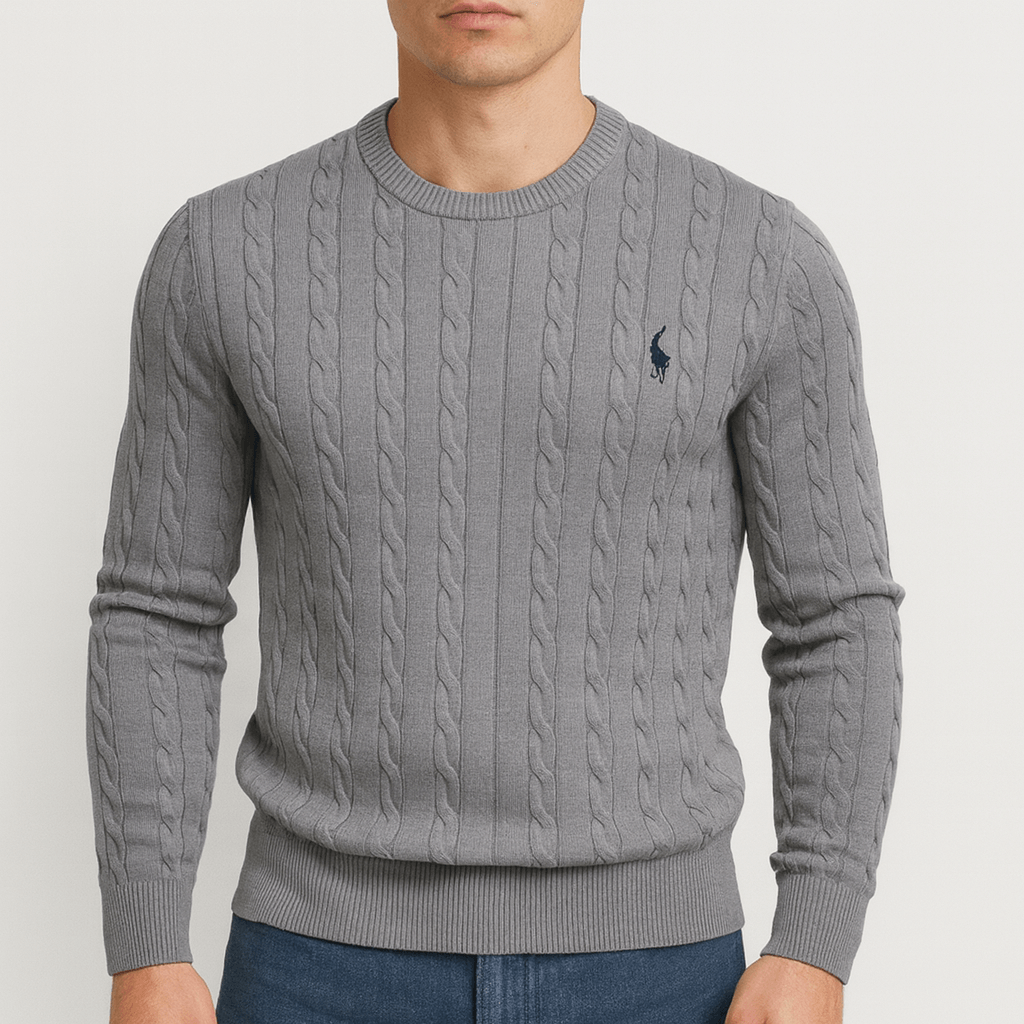 LuxeoutFit | Kabelgebreid sweatshirt met geribbelde trim 3