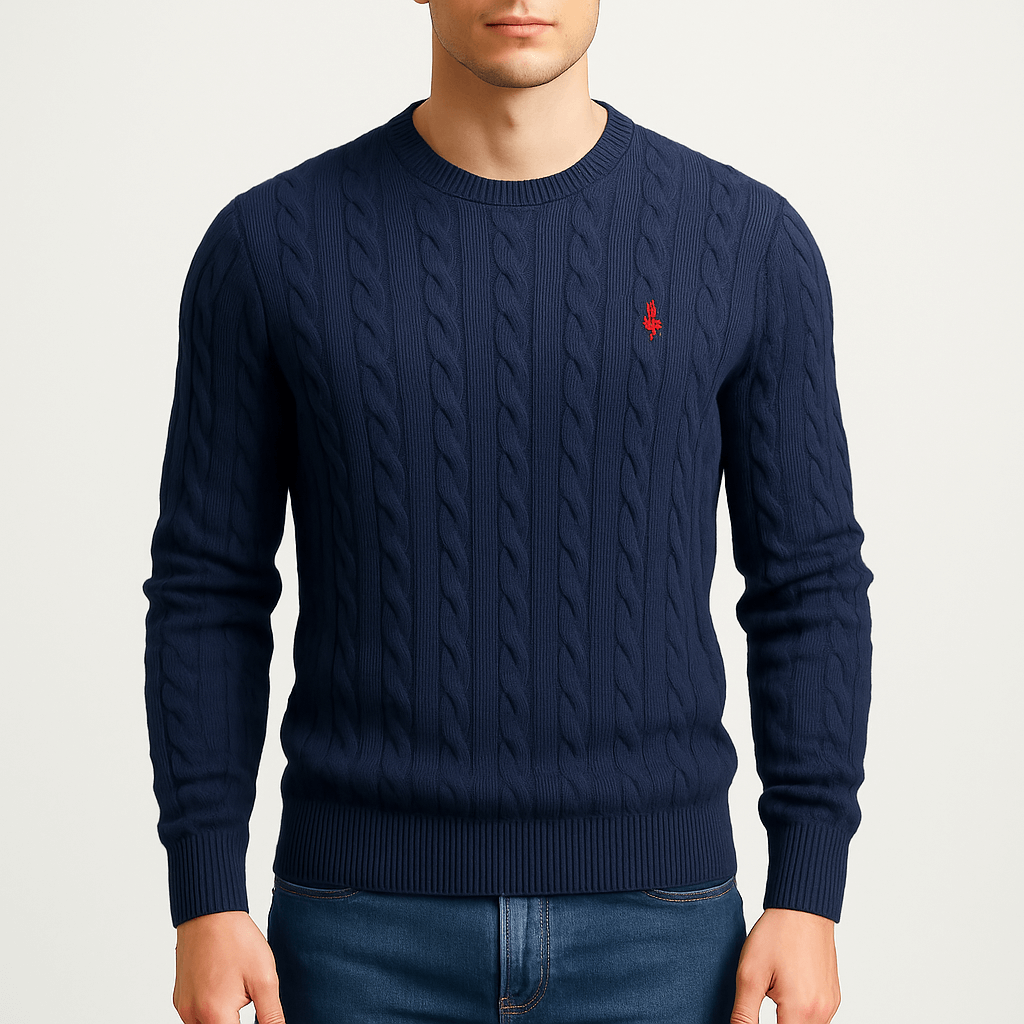 LuxeoutFit | Kabelgebreid sweatshirt met geribbelde trim 4