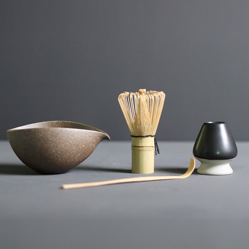 Matcha set | Bamboe en keramiek 4-delige set 2