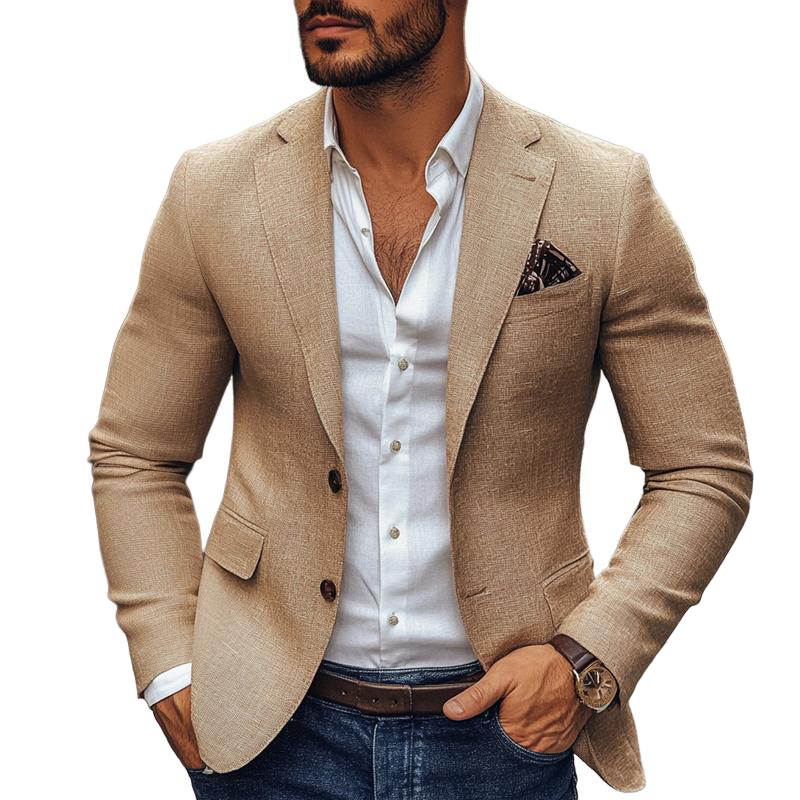 Mode | Slanke pasvorm blazer met inkeping revers en twee knopen 1