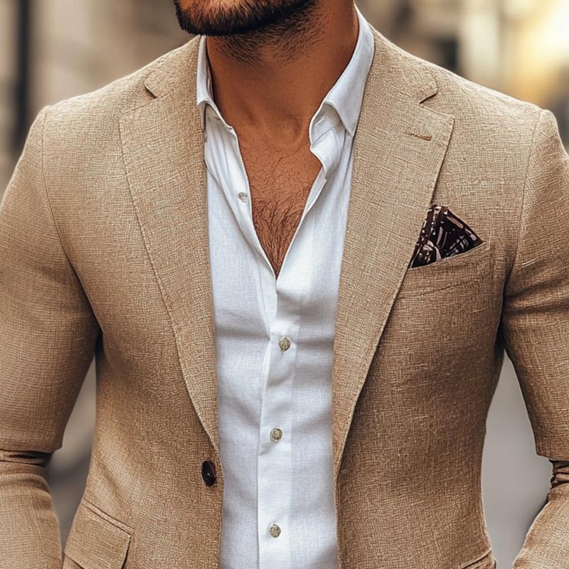 Mode | Slanke pasvorm blazer met inkeping revers en twee knopen 3