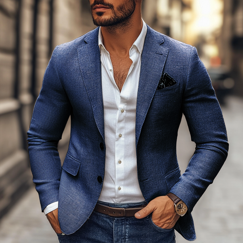 Mode | Slanke pasvorm blazer met inkeping revers en twee knopen 5