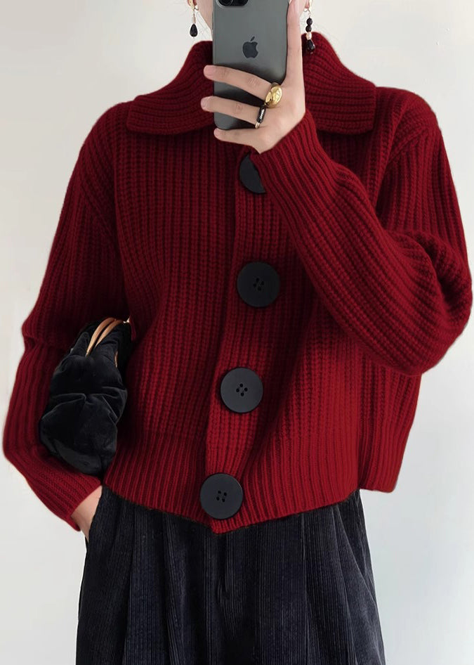 Moderne | Losse pasvorm gebreid vest met Peter Pan-kraag 1